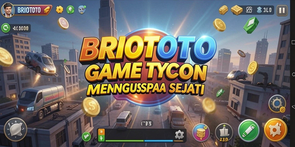 Screenshot BRIOTOTO menampilkan antarmuka permainan Tycoon yang menarik.