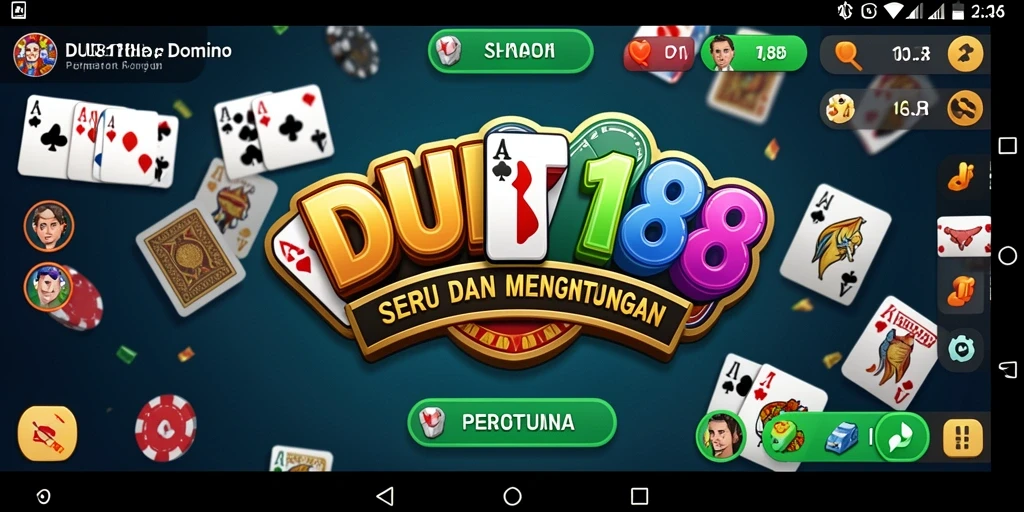 Tampilan menarik dari gameplay Domino dalam DUIT188.