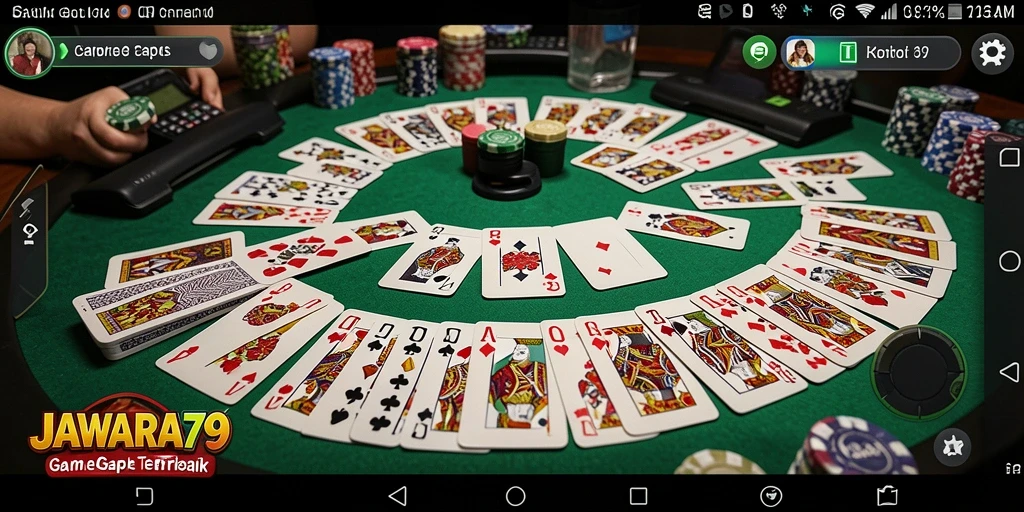 Tampilan gameplay seru dalam JAWARA79 saat memainkan Gaple.
