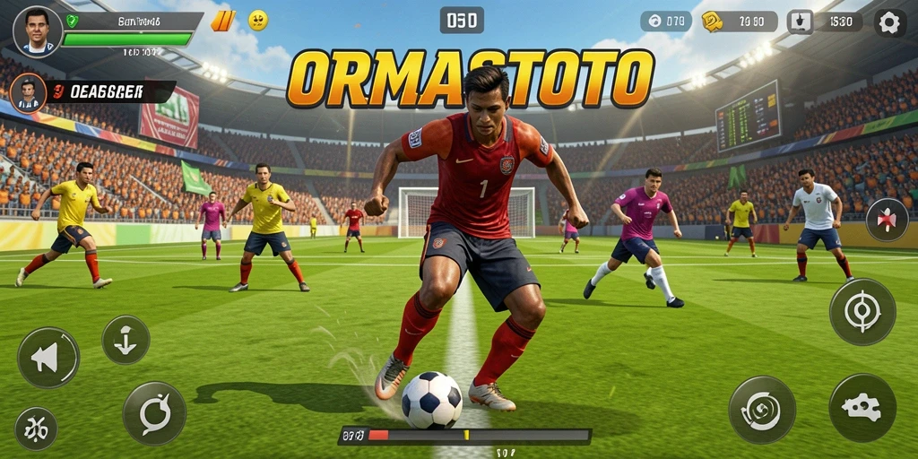 Tampilan gameplay seru ORMASTOTO yang menampilkan aksi olahraga.