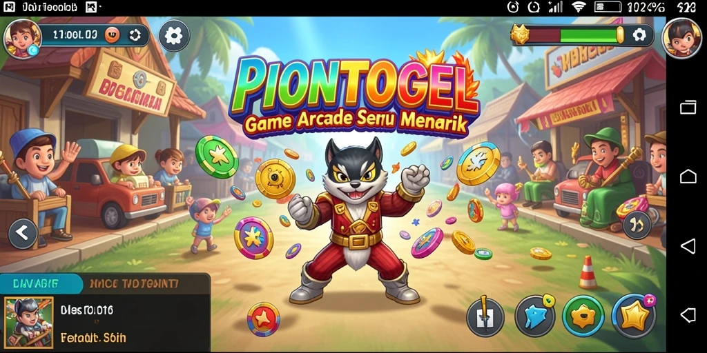 Tampilan gameplay seru PIONTOGEL dengan warna-warna cerah dan tantangan menarik.