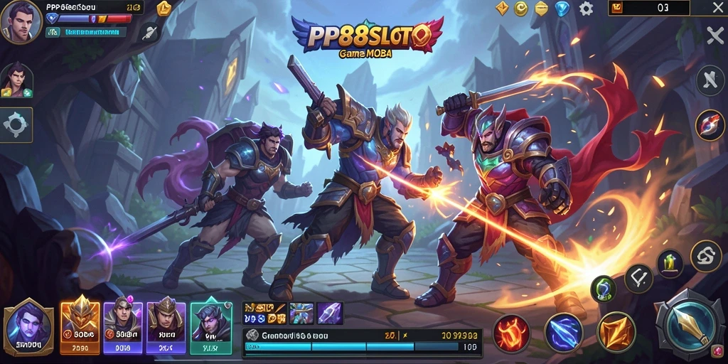 Tampilan seru gameplay MOBA di PP88SLOT.