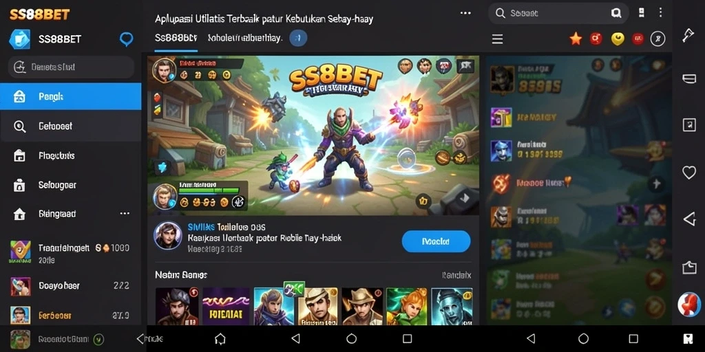 Tampilan antarmuka pengguna SS88BET yang modern dan intuitif.