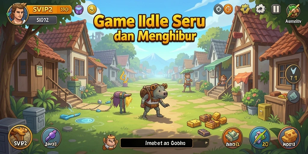 Screenshot gameplay SVIP2 yang memperlihatkan karakter dan aktivitas dalam game Idle.