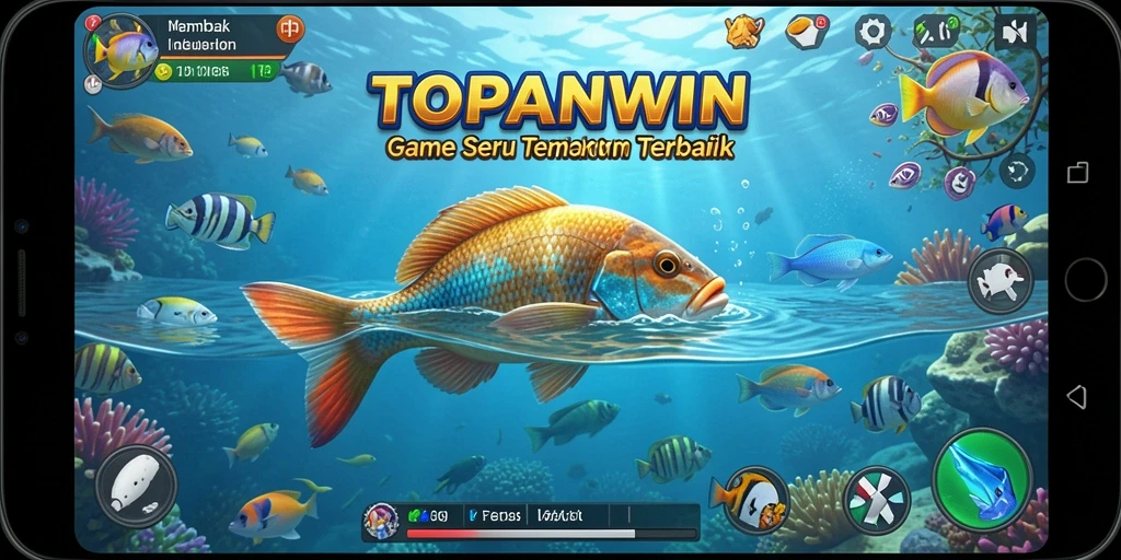 Screenshot gameplay seru dari TOPANWIN menembak ikan.
