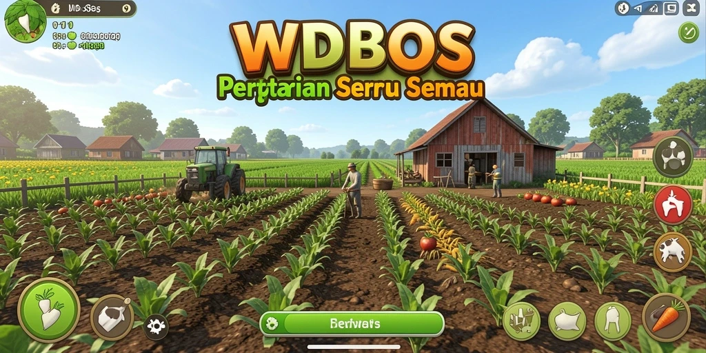Screenshot gameplay WDBOS menampilkan keseruan bertani yang interaktif.